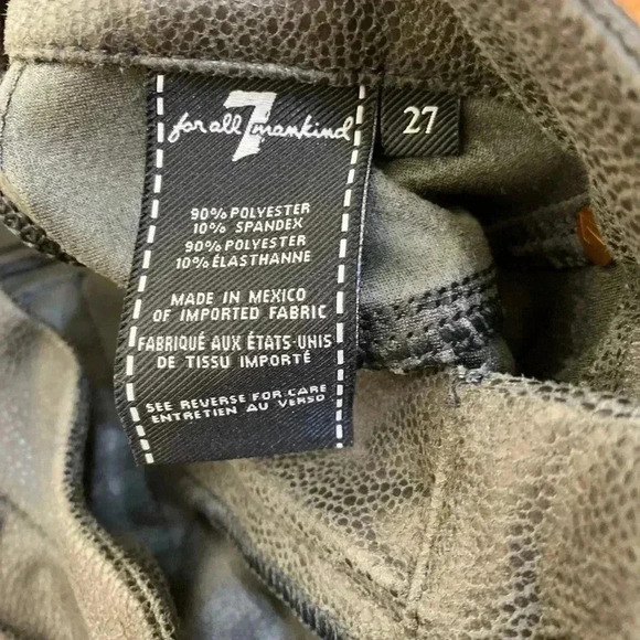 7 for all mankind skinny faux leather jeans legging jeans size 27 - Picture 3 of 4